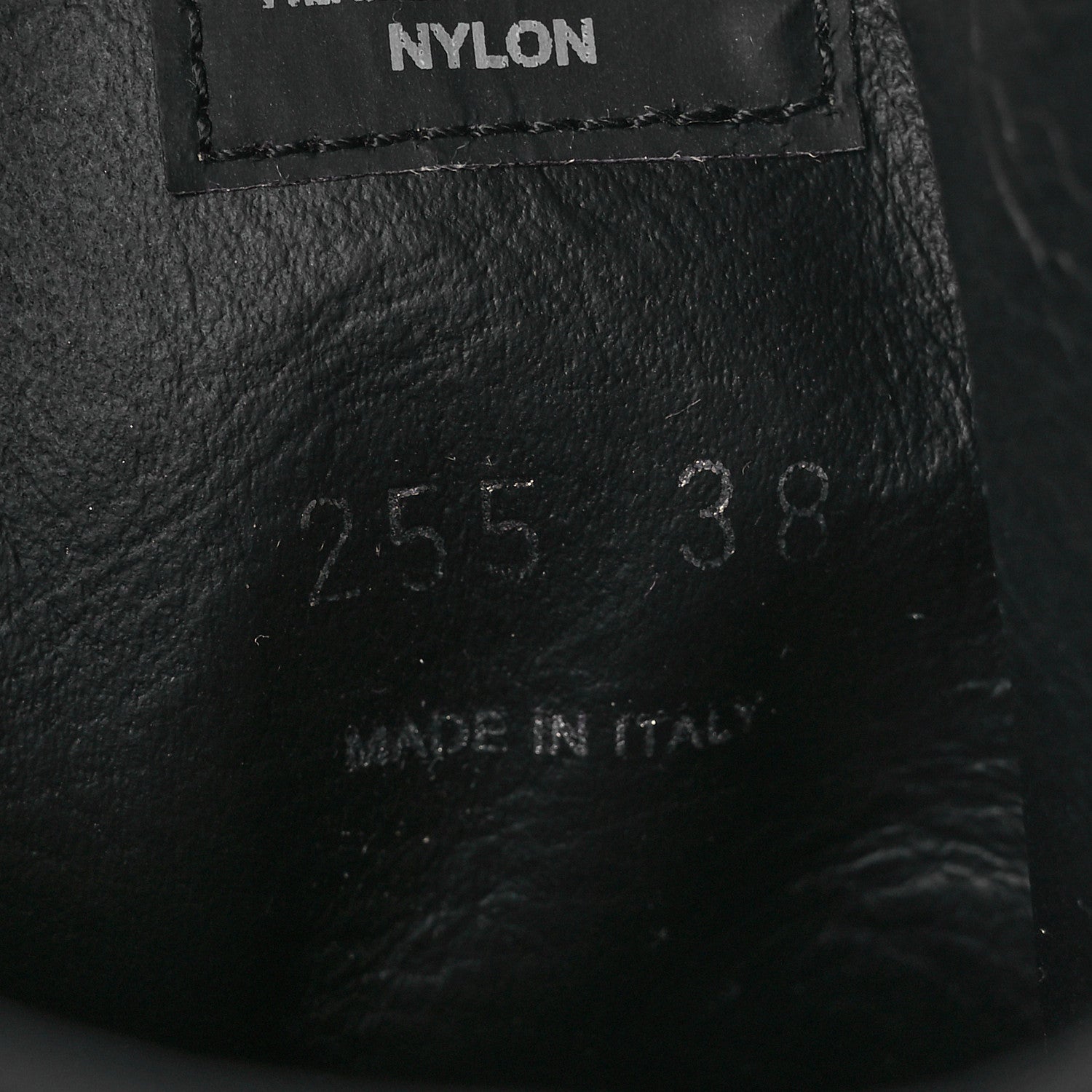 Prada Spazzolato Rois Nylon Metal Triangle Logo Monolith Pouch Pocket 55mm Boots 38 Black 11 of 15