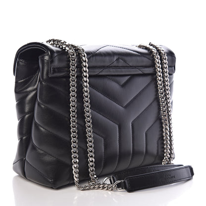 Saint Laurent Calfskin Y Quilted Monogram Small Loulou Chain Satchel Black 3 of 10