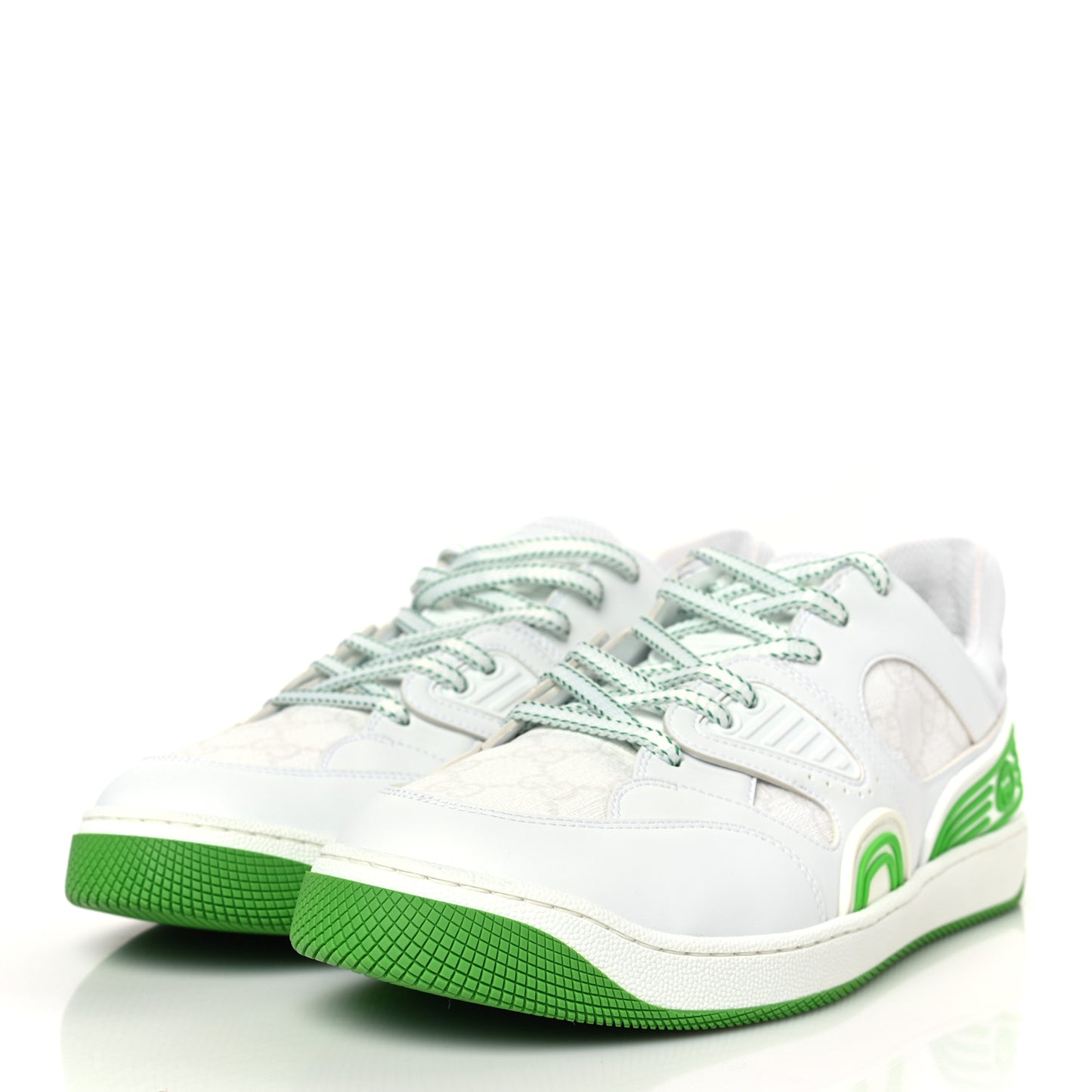 Demetra GG Supreme Basket Low Top Sneakers 9 Great White Green