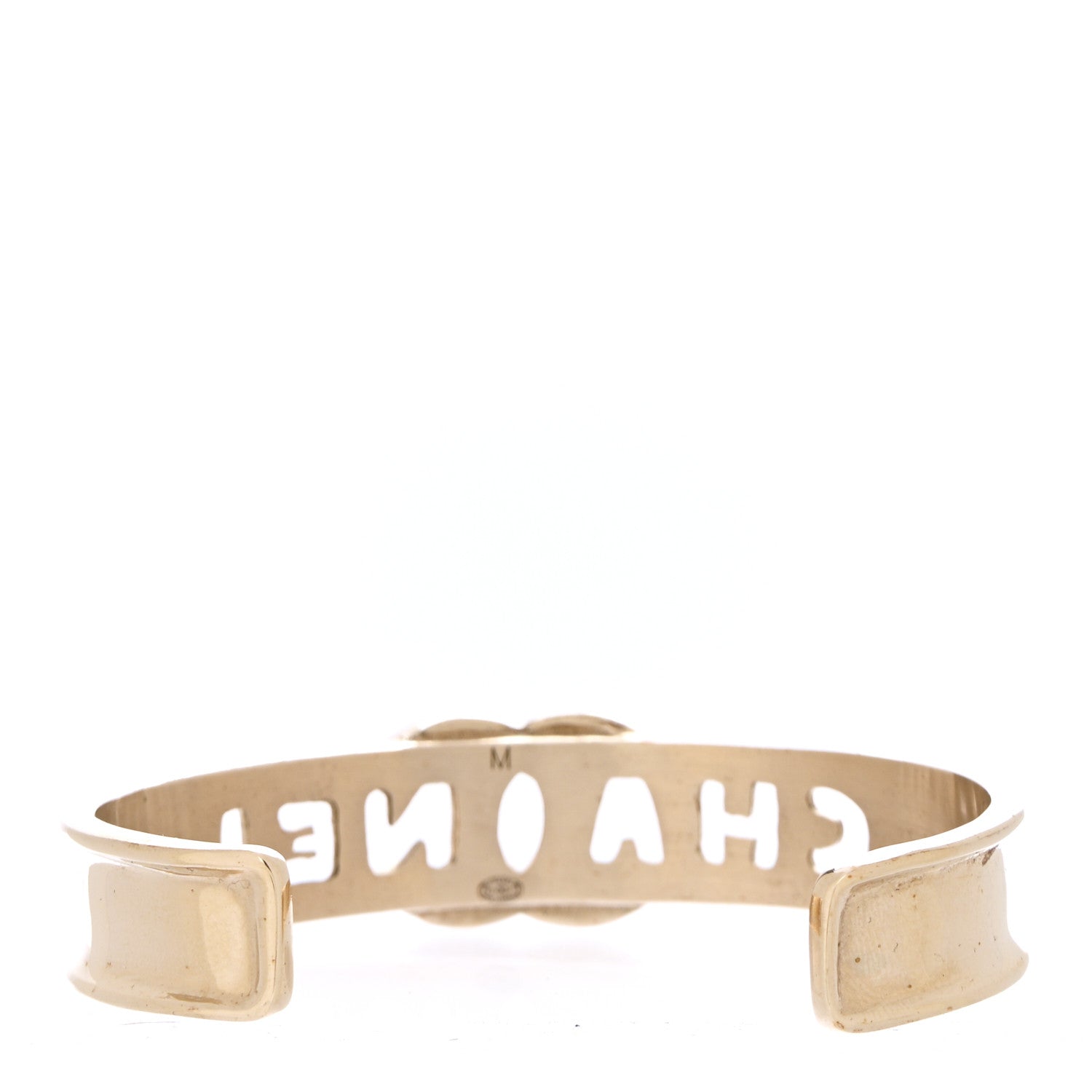 Chanel Crystal CC Cuff Bracelet M Gold 3 of 5