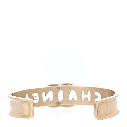Chanel Crystal CC Cuff Bracelet M Gold 3 of 5