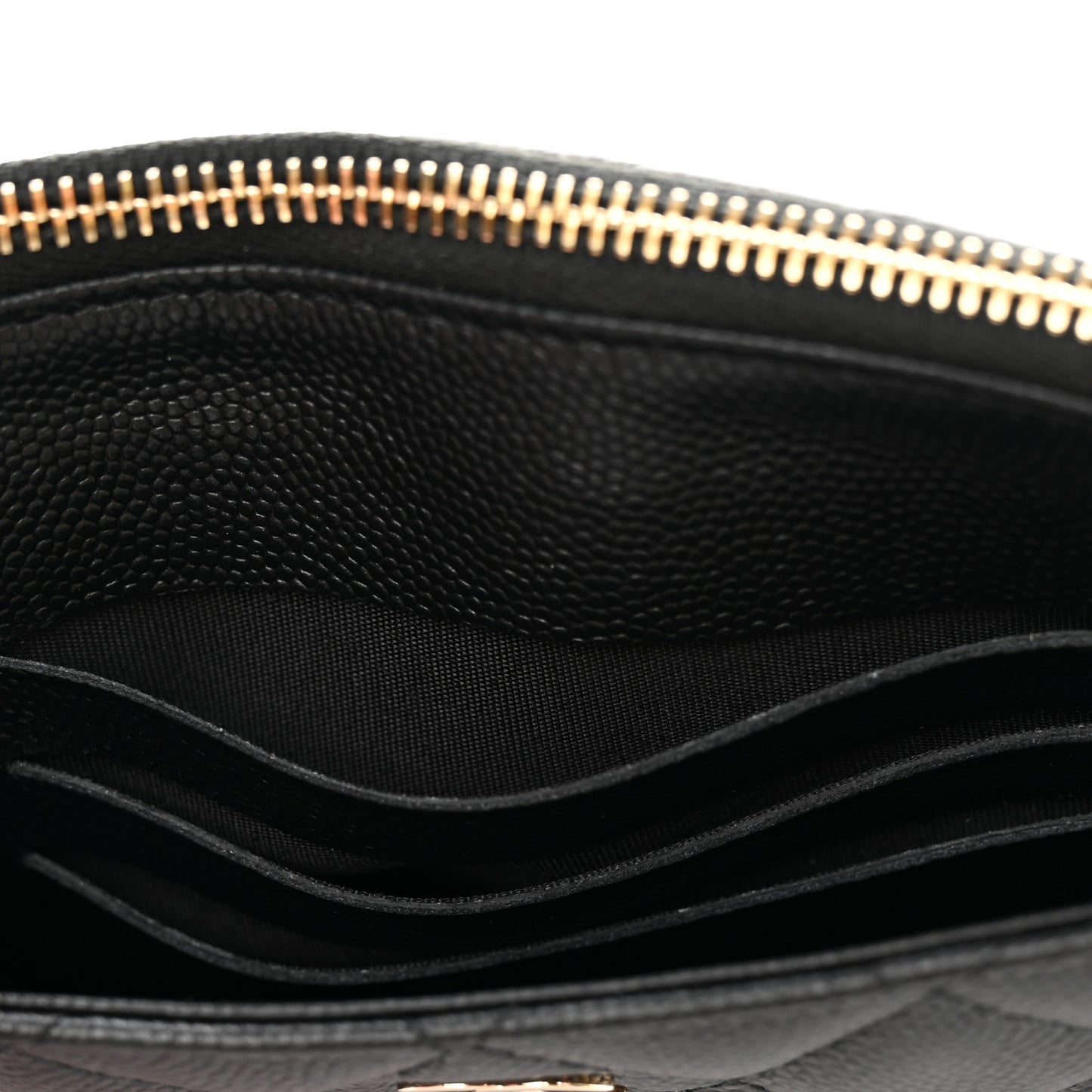 Caviar Quilted Classic Zip Pouch Black