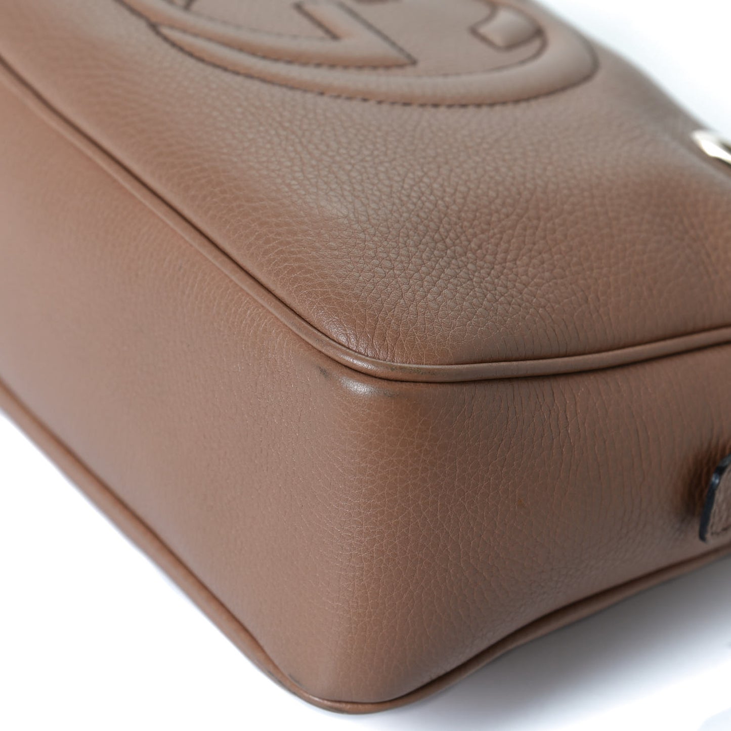 Pebbled Calfskin Small Soho Bowler Camelia