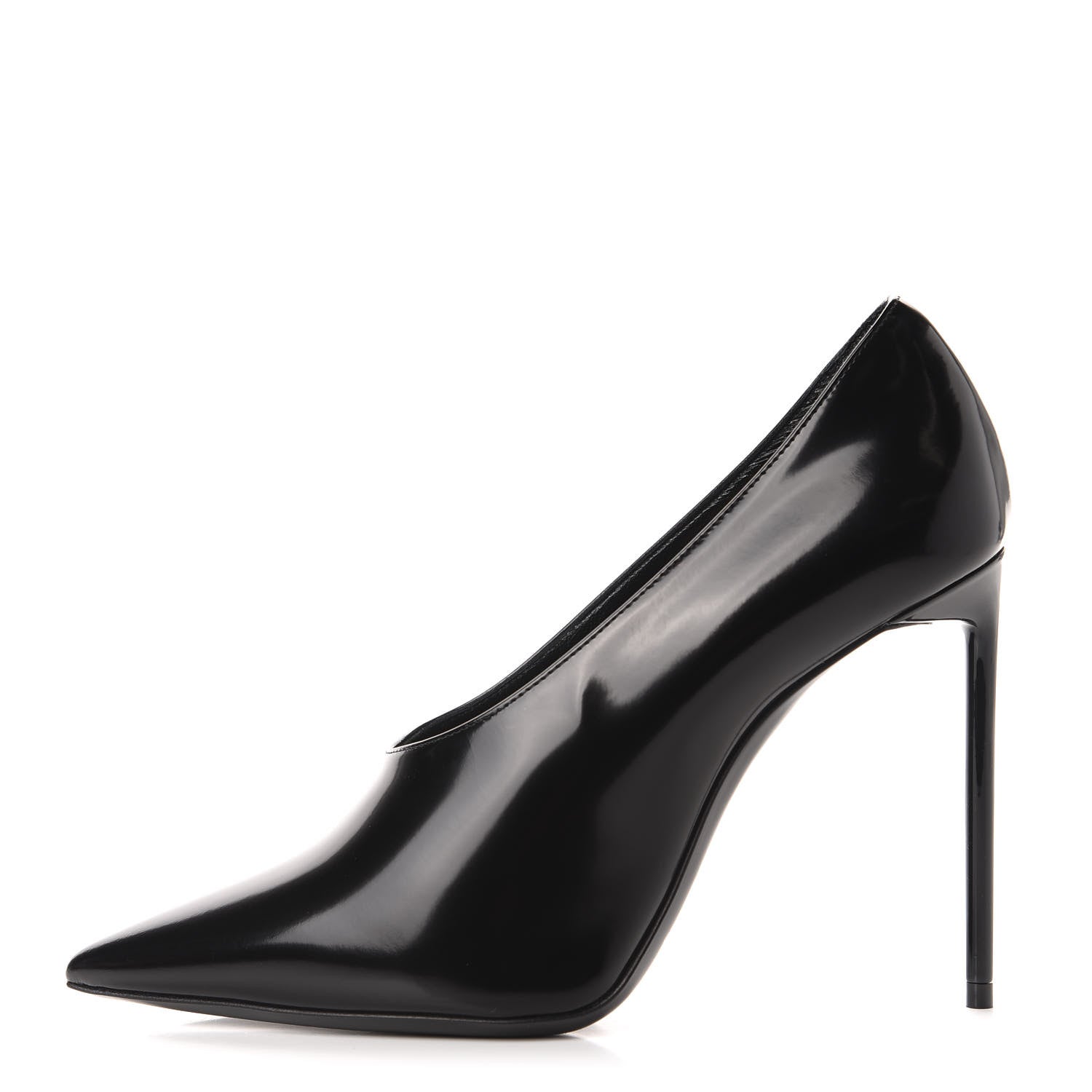 Saint Laurent Patent Calfskin Teddy High Vamp 105 Pumps 37.5 Black 1 of 10