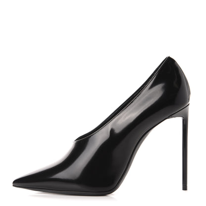 Saint Laurent Patent Calfskin Teddy High Vamp 105 Pumps 37.5 Black 1 of 10