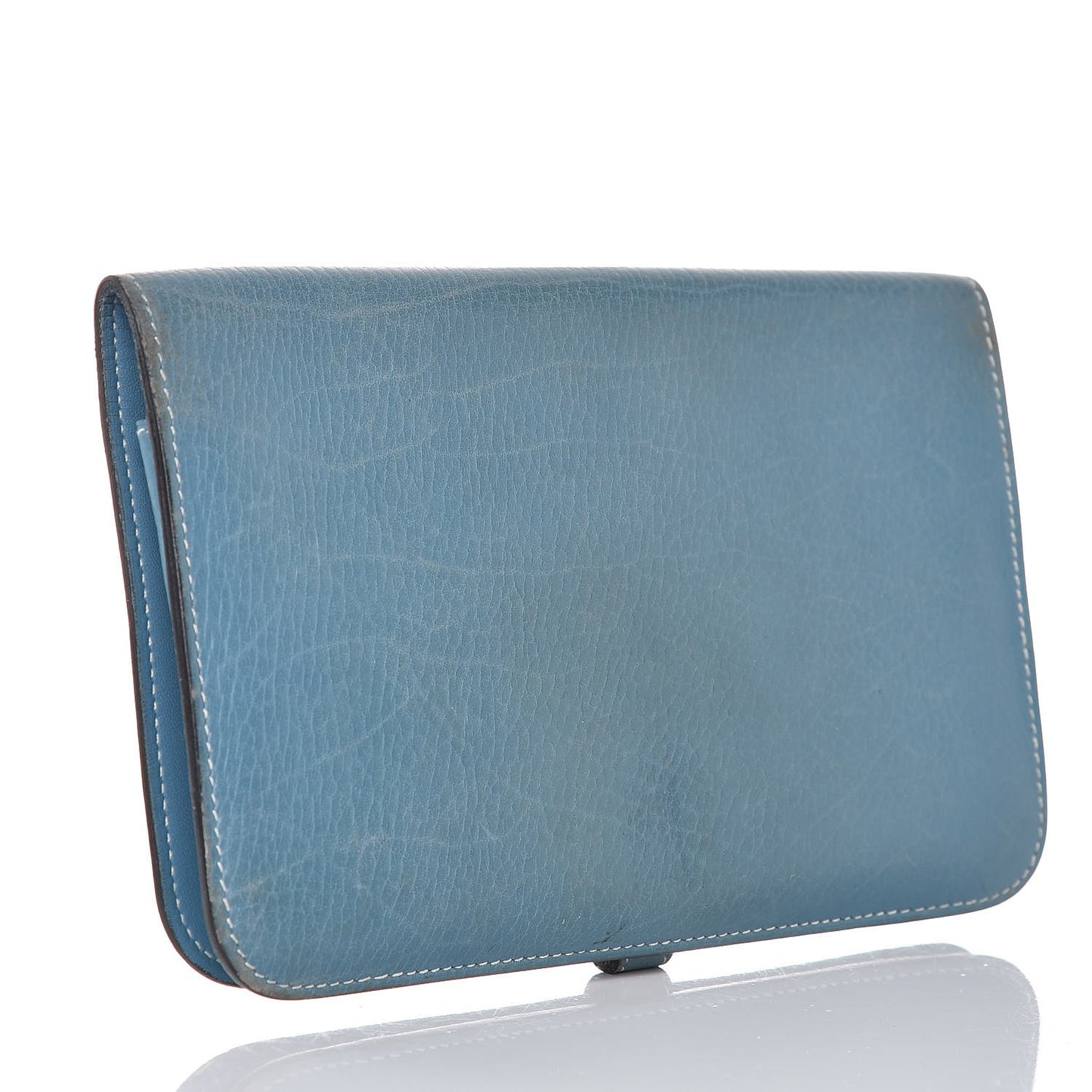 Togo Dogon Duo Wallet Blue Jean