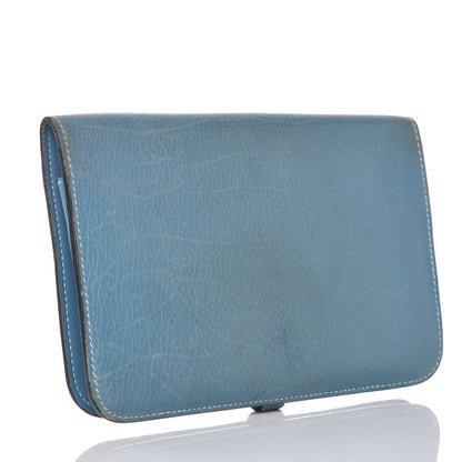 Hermes Togo Dogon Duo Wallet Blue Jean 3 of 11