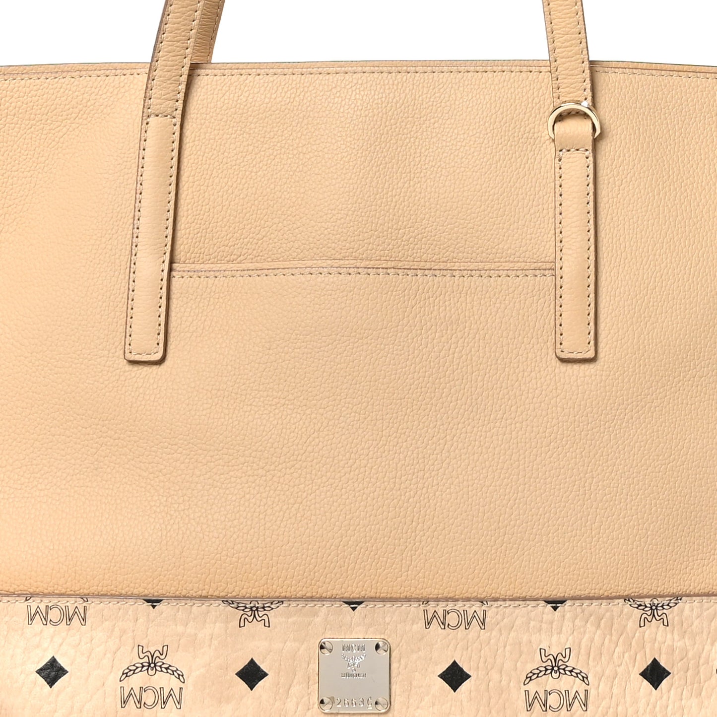 Calfskin Visetos Anya Shopper Tote Beige