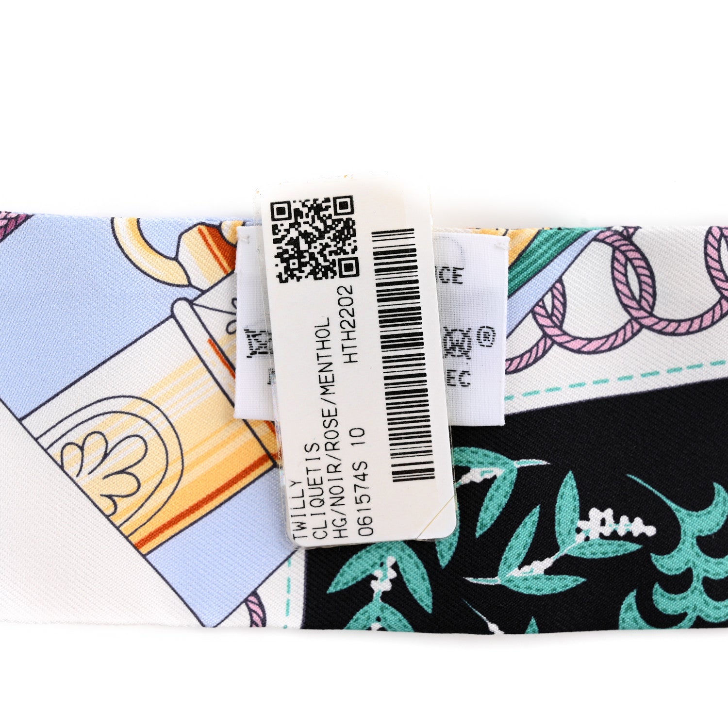 Hermes Silk Cliquetis Twilly Black Rose Menthol 4 of 4