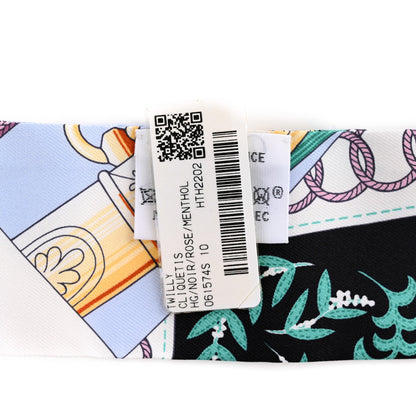 Hermes Silk Cliquetis Twilly Black Rose Menthol 4 of 4