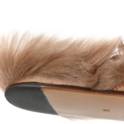 Gucci GG Monogram Fur Mens Princetown Slippers 8 Beige Ruggine Rust 8 of 8