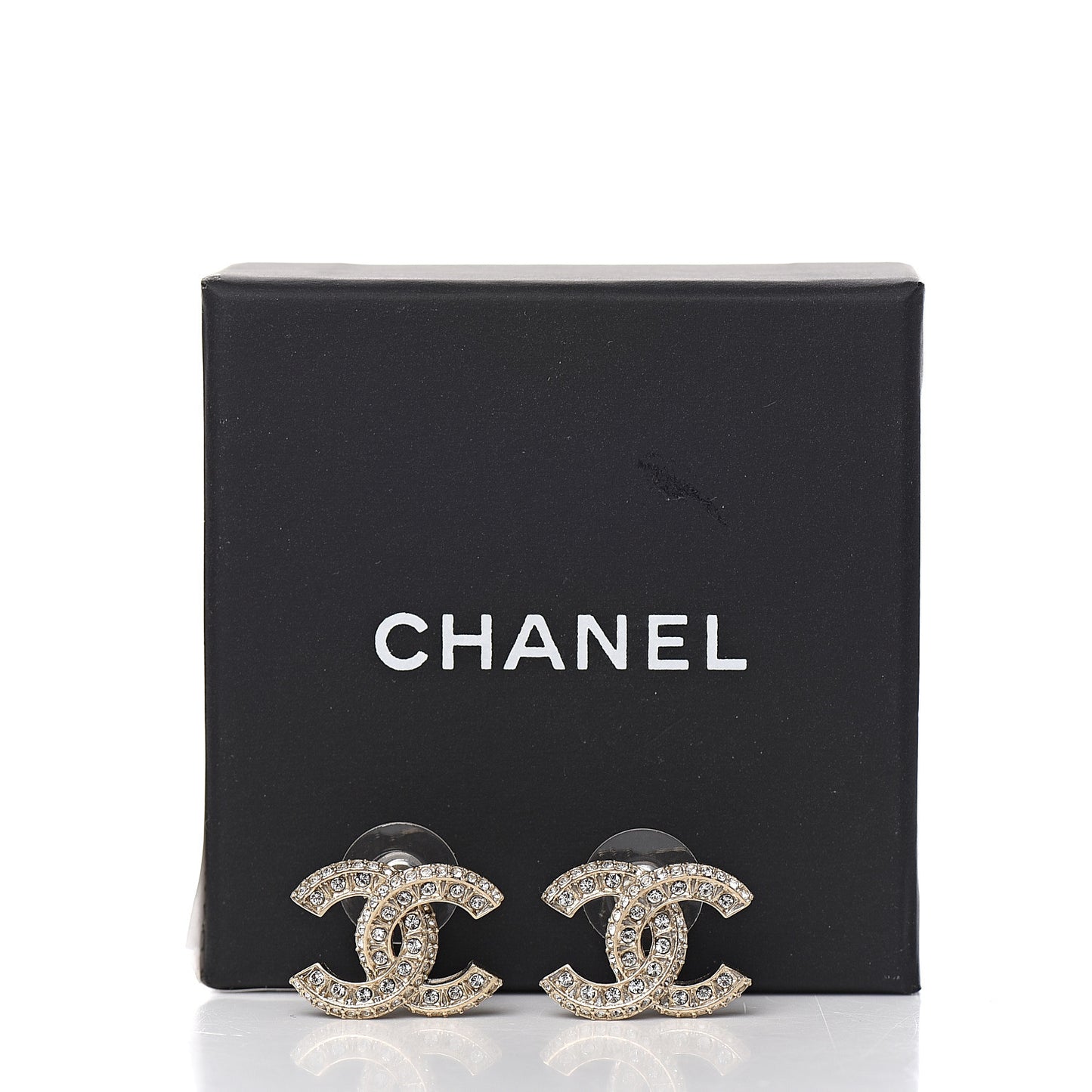 Crystal Timeless CC Earrings Light Gold