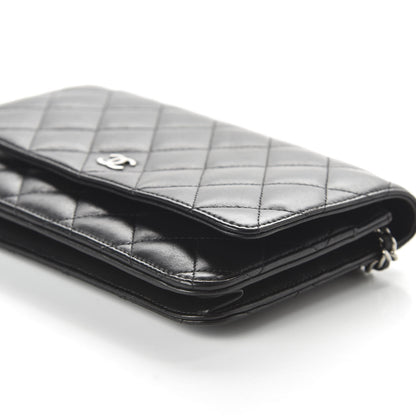 Chanel Lambskin Quilted Wallet On Chain WOC Black 6 of 12