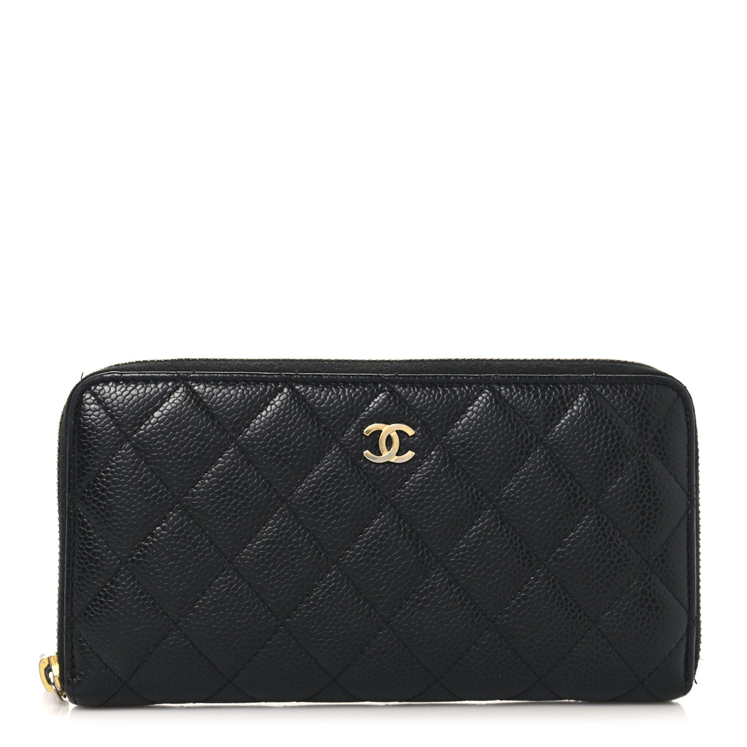 Chanel Caviar Quilted Large Gusset Zip Around Wallet Black 1 of 11