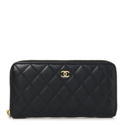 Chanel Caviar Quilted Large Gusset Zip Around Wallet Black 1 of 11