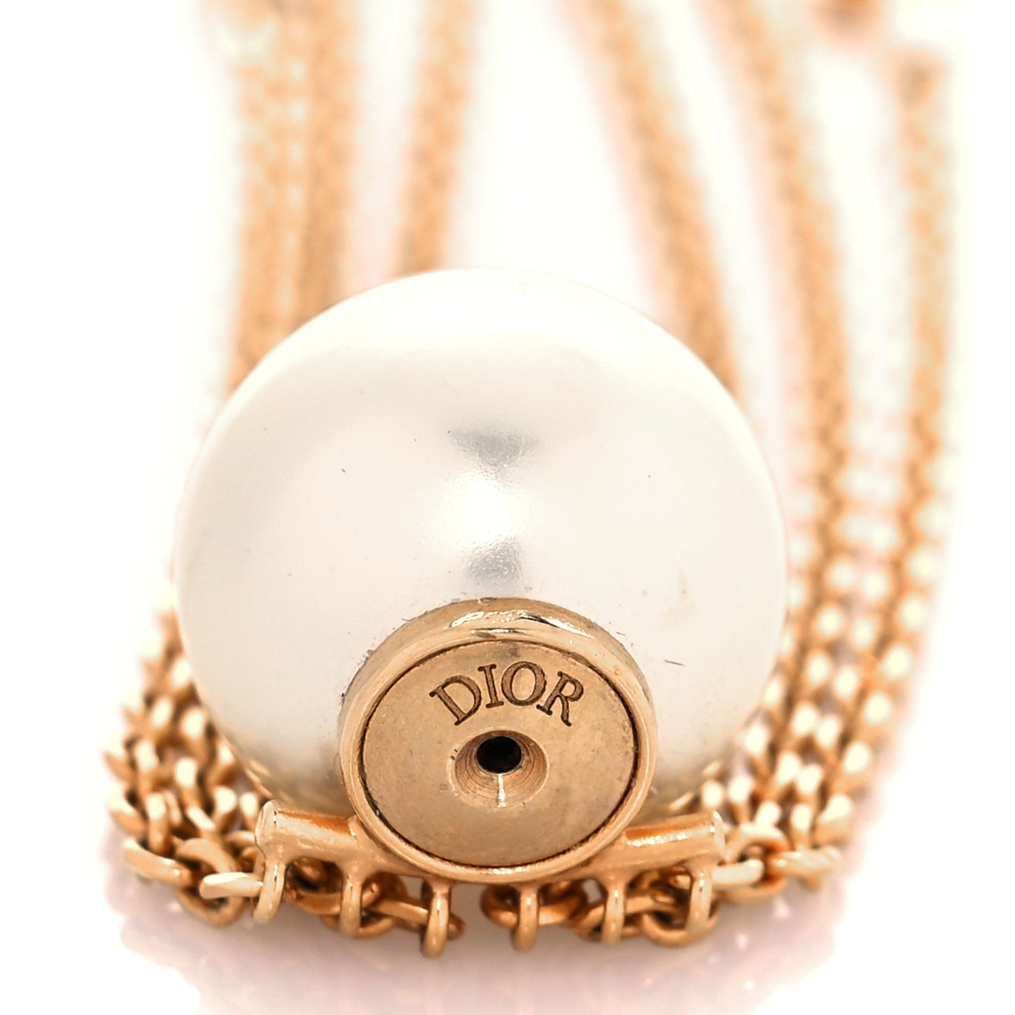 Pearl Chain Tribales Drop Earrings Gold