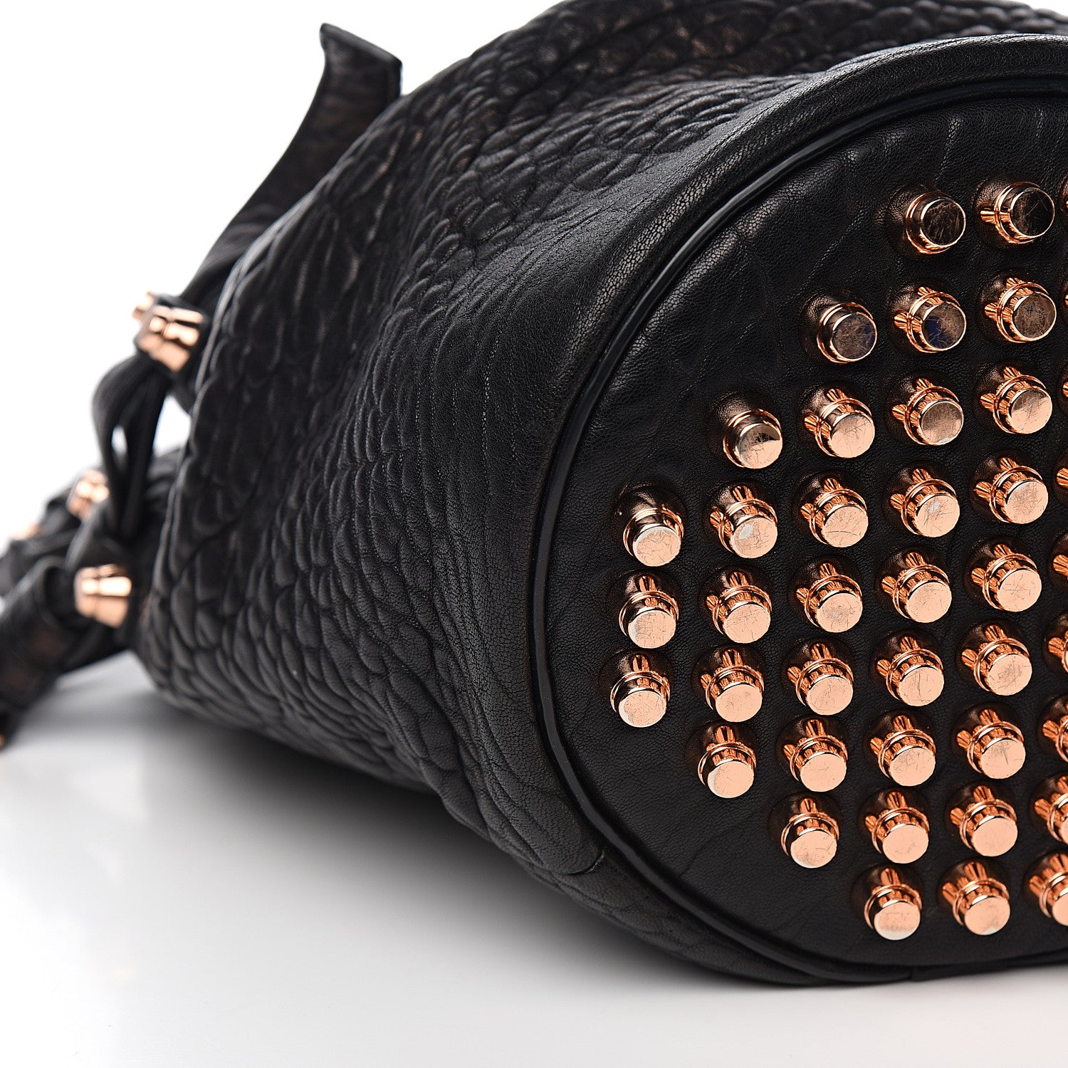 Alexander Wang Pebbled Lambskin Diego Bucket Black Rose Gold Hardware 6 of 8