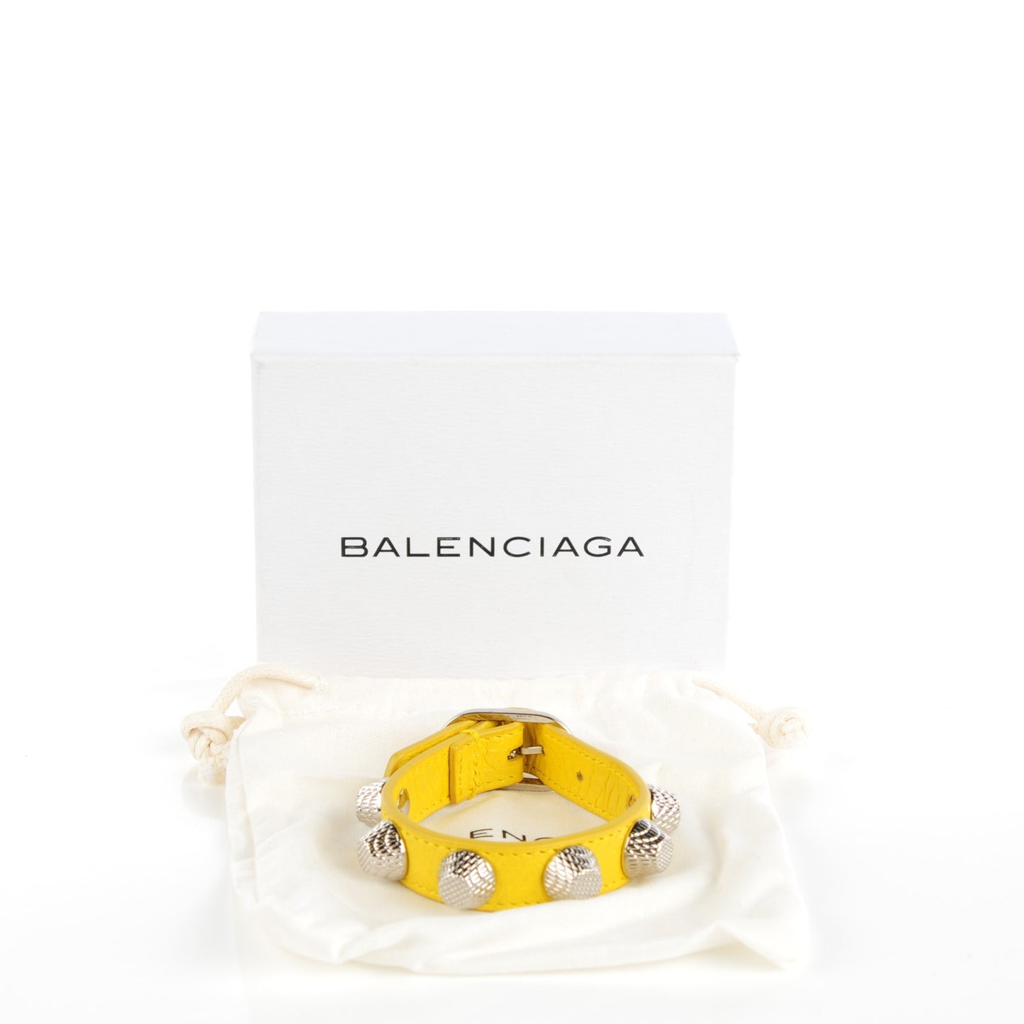 Agneau Giant Silver Hardware Stud Bracelet Curry