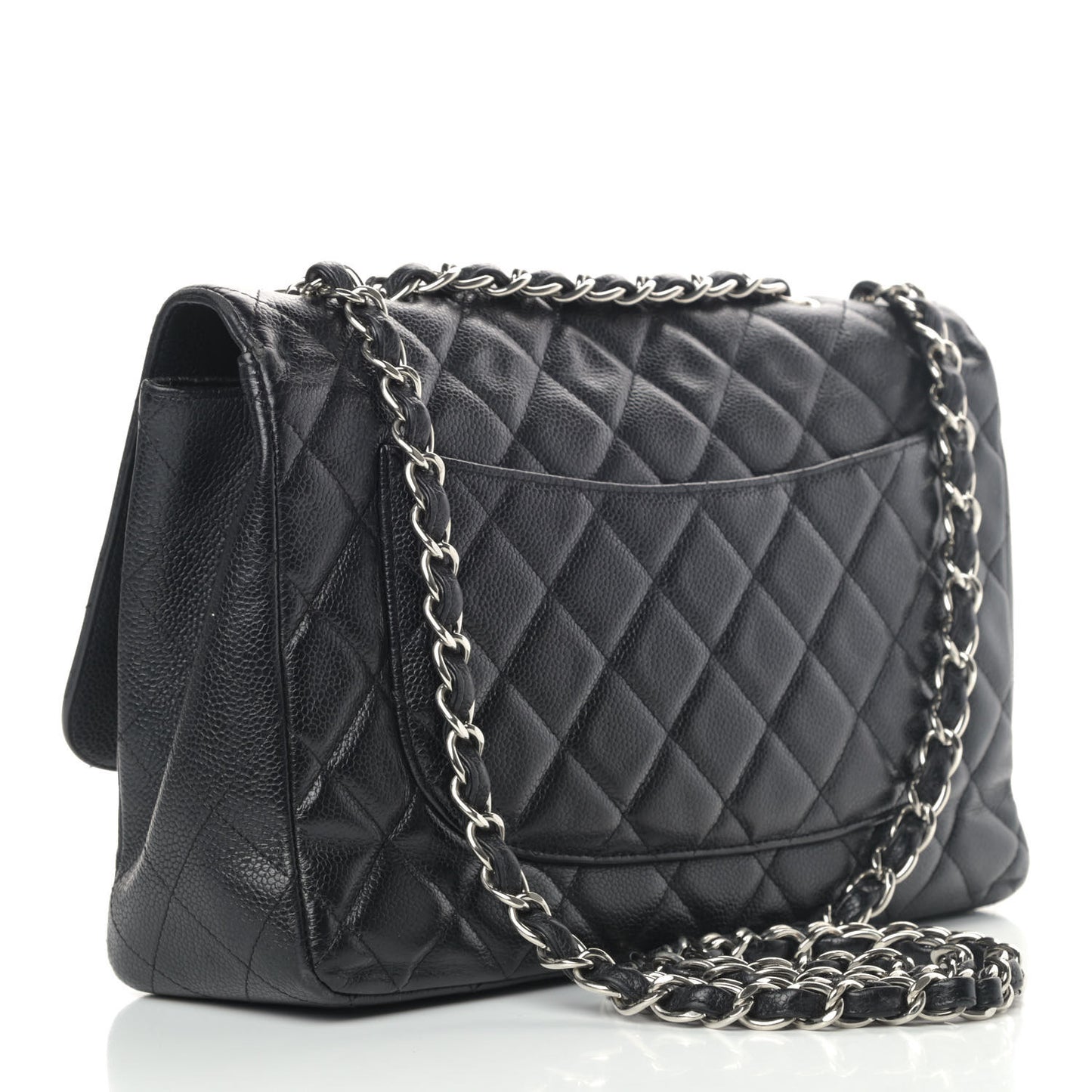 Caviar Quilted Jumbo Single Flap Black
