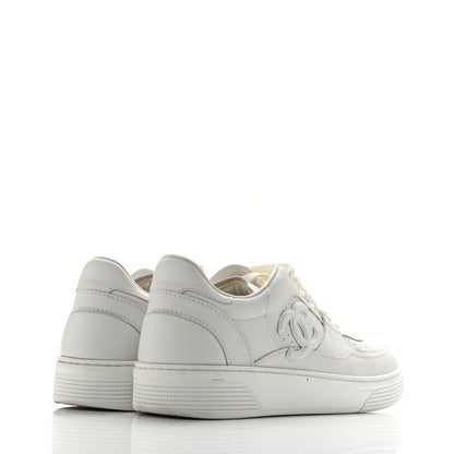 Chanel Calfskin CC Womens Sneakers 39.5 White 5 of 12