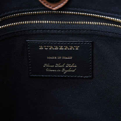 Burberry Grainy Calfskin House Check Large Banner Tote Tan 5 of 10