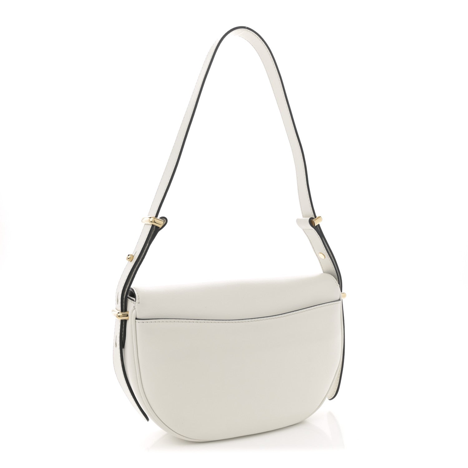 Prada Soft Calfskin Triangle Arque Flap Shoulder Bag White 2 of 10