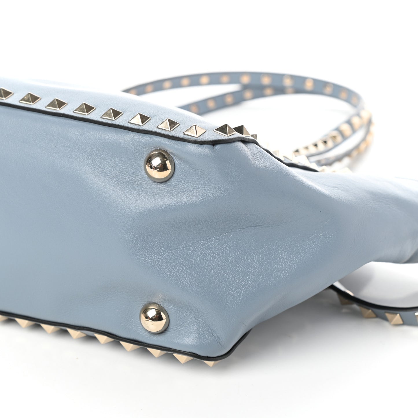 Vitello Small Rockstud Tote Grey
