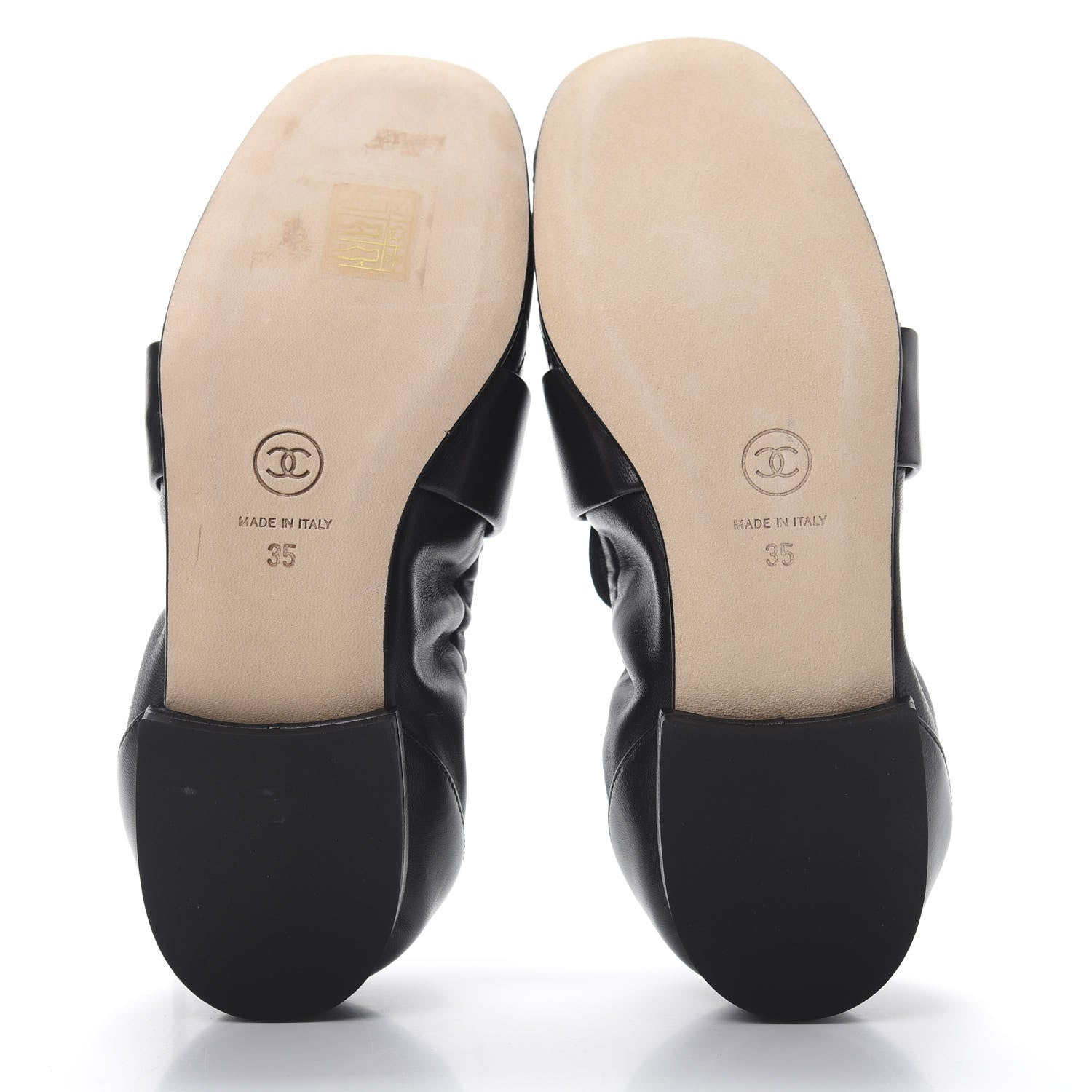 Chanel Laminated Lambskin Womens Quilted Elastic CC Moccasin Loafers 35 Black 5 of 10