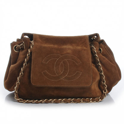 Chanel Suede Accordion Flap Tan 1 of 10