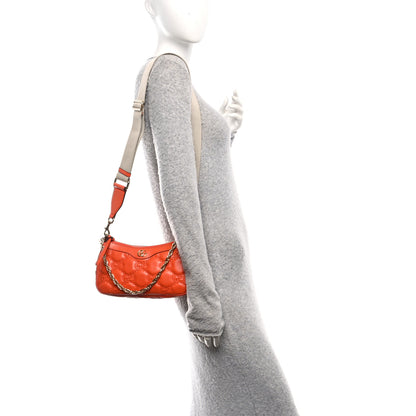 Gucci Calfskin GG Matelasse Chain Handbag Deep Orange Natural 2 of 10