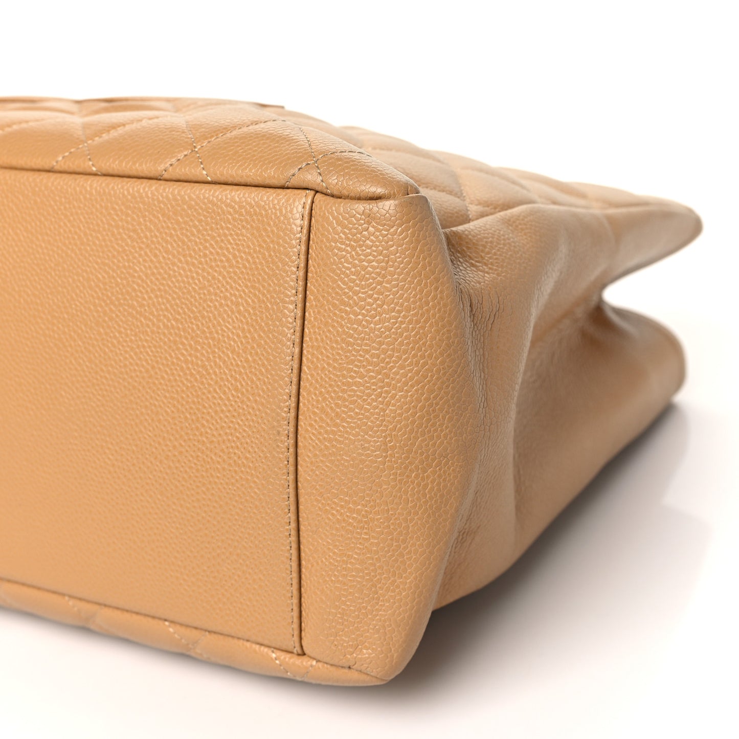 Caviar Quilted Grand Shopping Tote GST Dark Beige