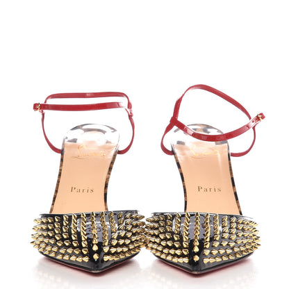 Christian Louboutin Patent Leopard Printed Baila Spike 100 Pumps 40 Black 2 of 10
