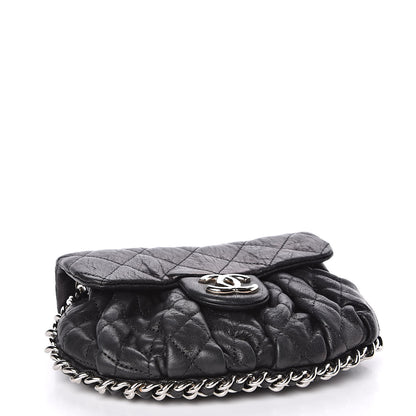 Chanel Washed Lambskin Quilted Mini Chain Around Flap Black 4 of 12