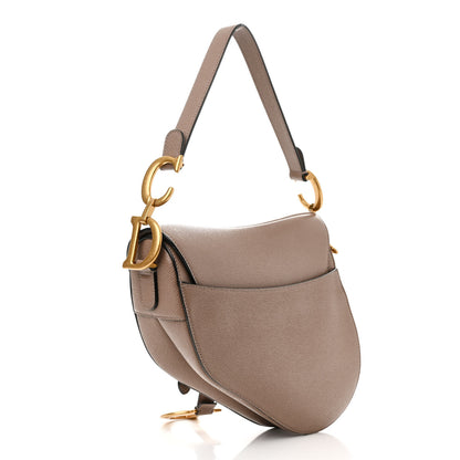 Christian Dior Grained Calfskin Saddle Bag Warm Taupe 3 of 10