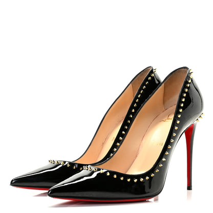Christian Louboutin Patent Anjalina 120 Studded Pumps 39.5 Black 2 of 11