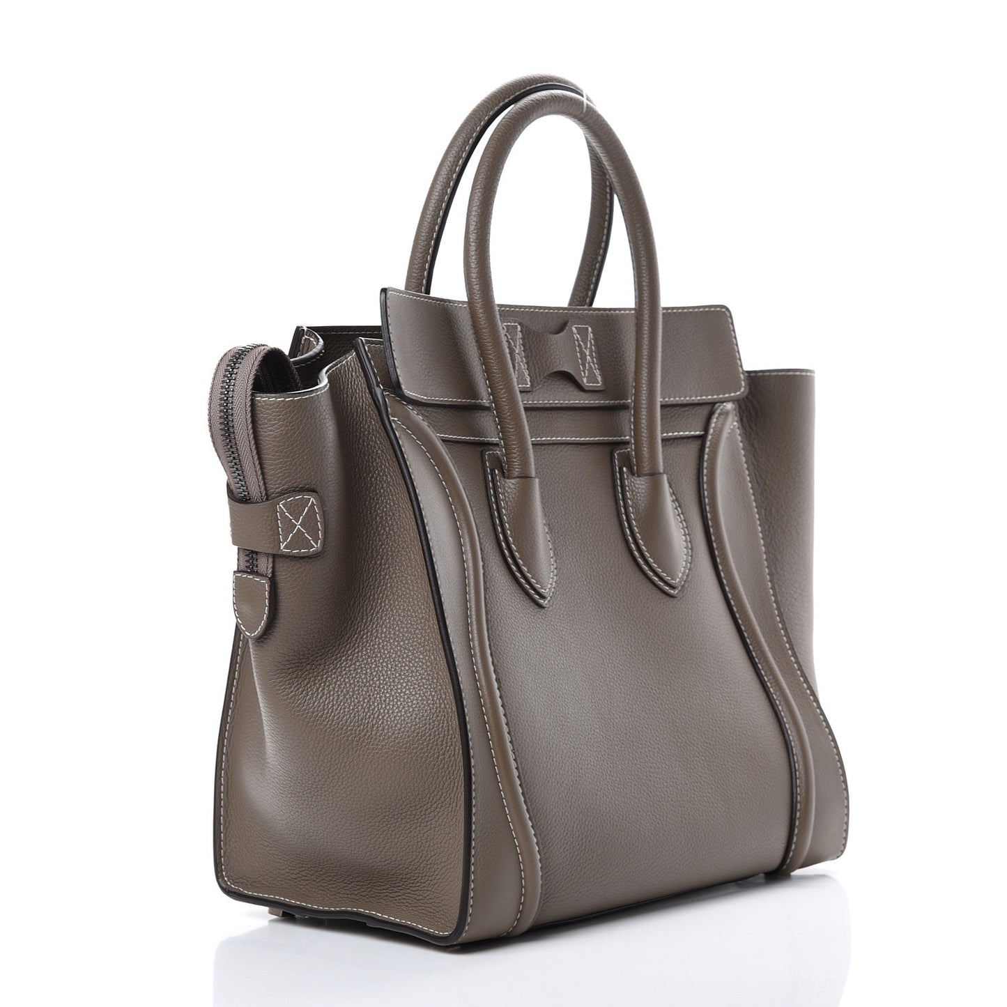 Drummed Calfskin Mini Luggage Souris