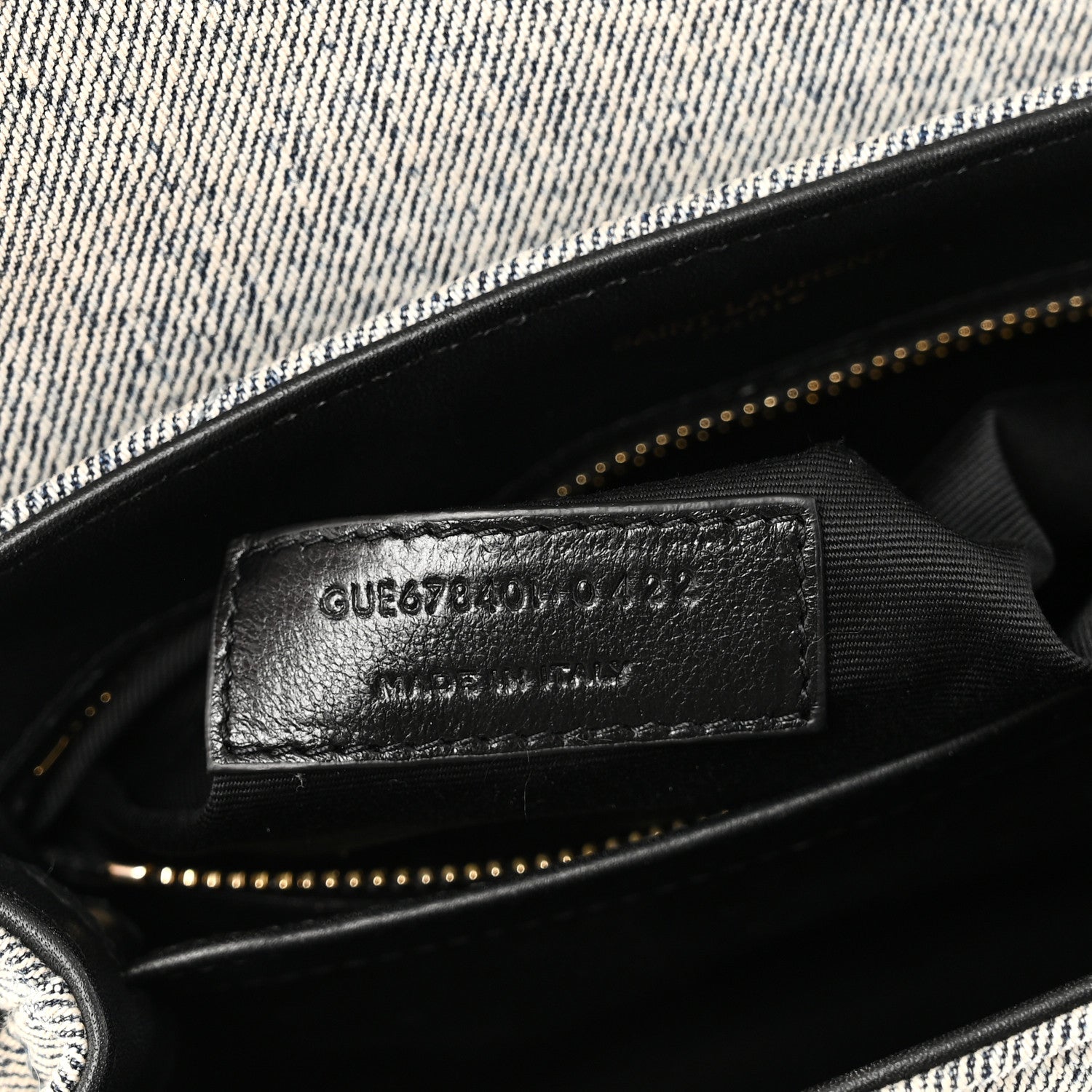 Saint Laurent Denim Y Quilted Monogram Toy Loulou Crossbody Bag Grey 7 of 10