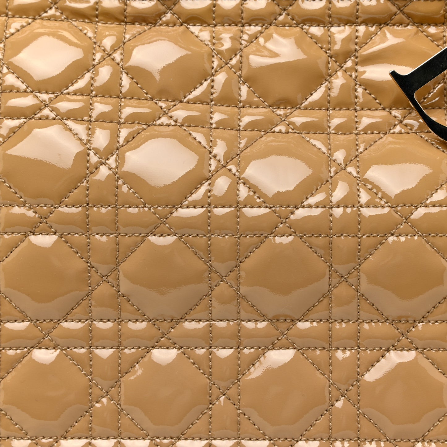Patent Cannage Dior Tote Beige