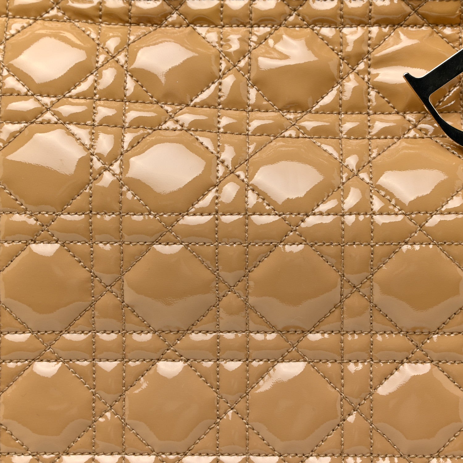 Christian Dior Patent Cannage Dior Tote Beige 8 of 12