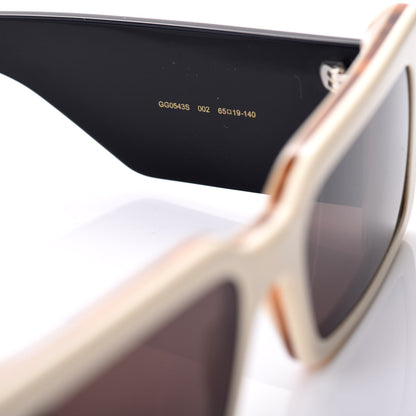 Gucci Acetate Rectangular Flap GG0543S Sunglasses White Black 5 of 9