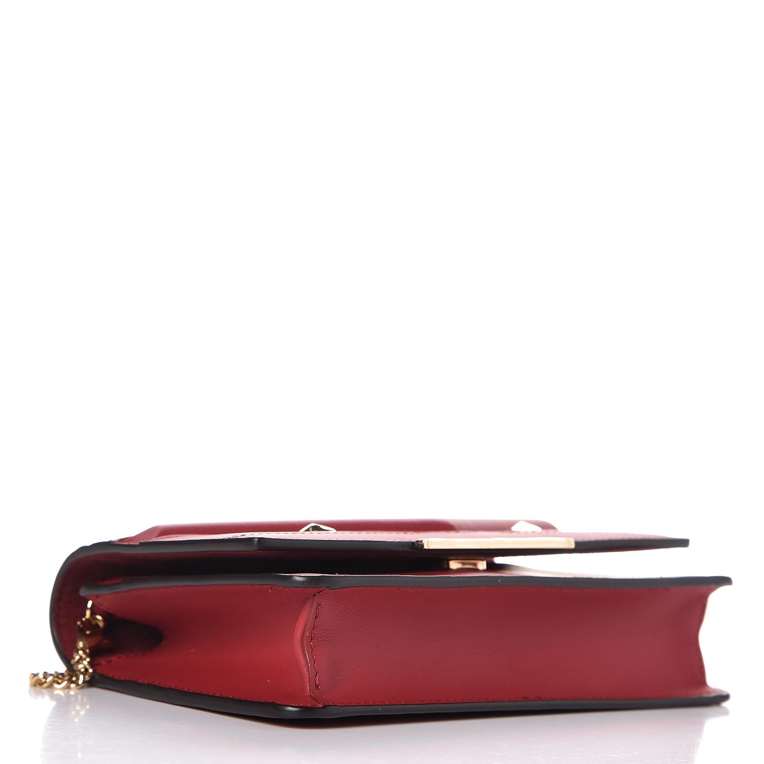 Fendi Vitello Century Eyebrow Monster Eyes Embossed Tube Wallet on Chain Fragola 4 of 7