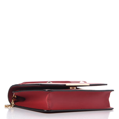 Fendi Vitello Century Eyebrow Monster Eyes Embossed Tube Wallet on Chain Fragola 4 of 7