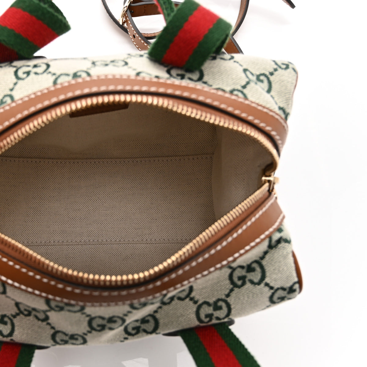 GG Supreme Web Mini GG Top Handle Bag Green Beige