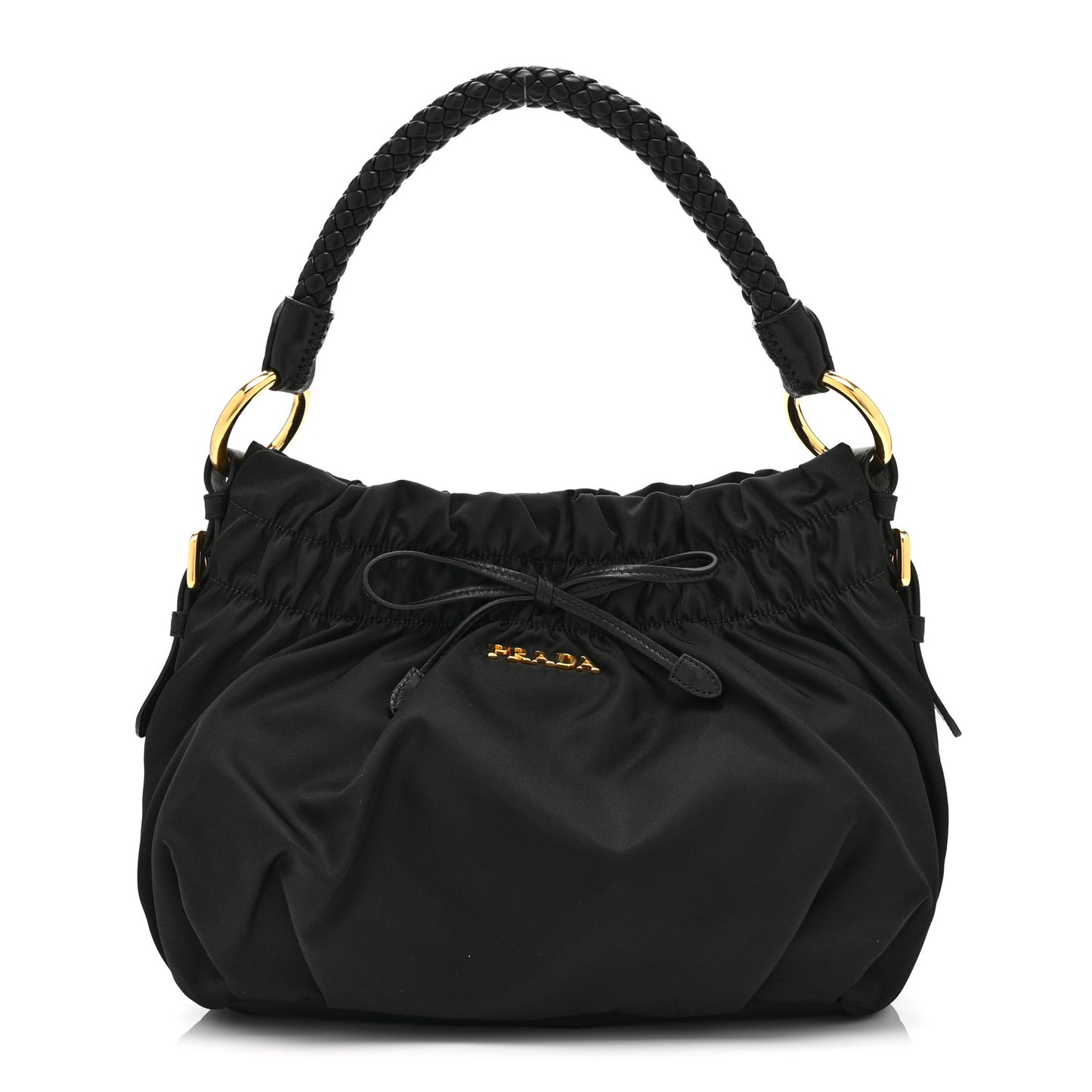 Tessuto Nylon Bow Shoulder Bag Black