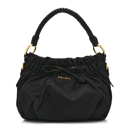 Prada Tessuto Nylon Bow Shoulder Bag Black 1 of 10