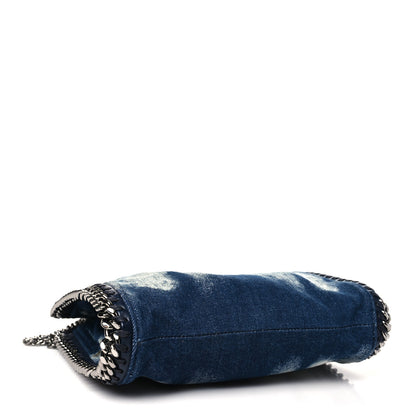 Stella McCartney Tie Dye Denim Mini Falabella Fold Over Tote Indigo 4 of 10