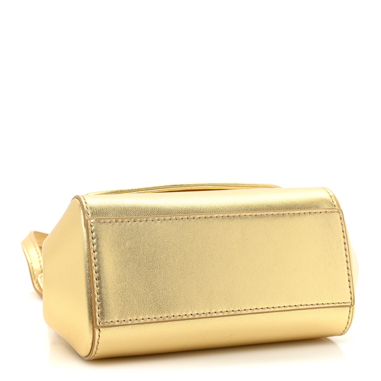 Dolce & Gabbana DOLCE & GABBANA Metallic Calfskin Sequin Childrens Miss Sicily Satchel Gold 4 of 12