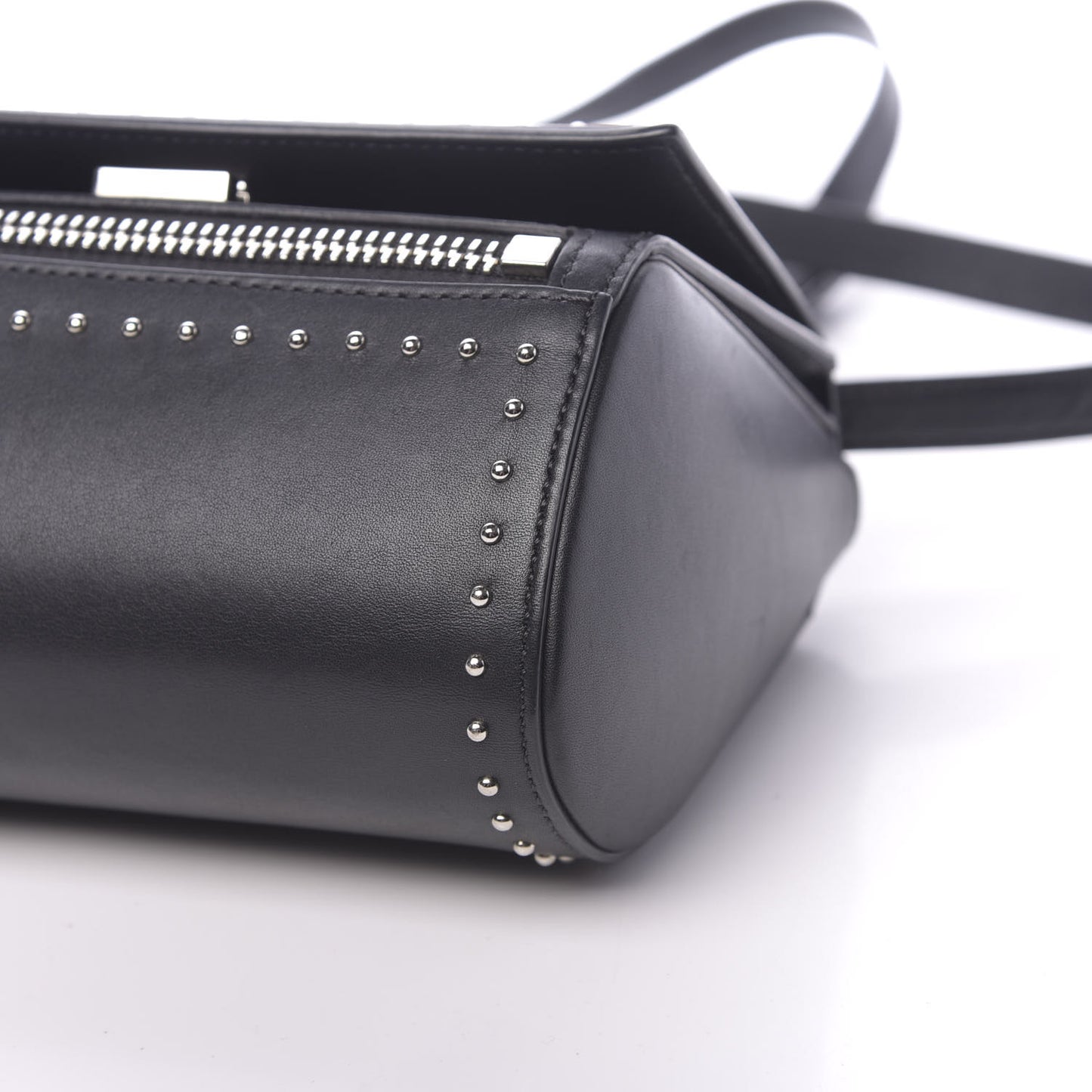 Calfskin Studded Mini Pandora Box Crossbody Bag Black