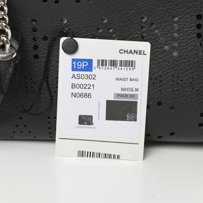 Chanel Calfskin Tweed Eyelet Flap Bag Black 14 of 15