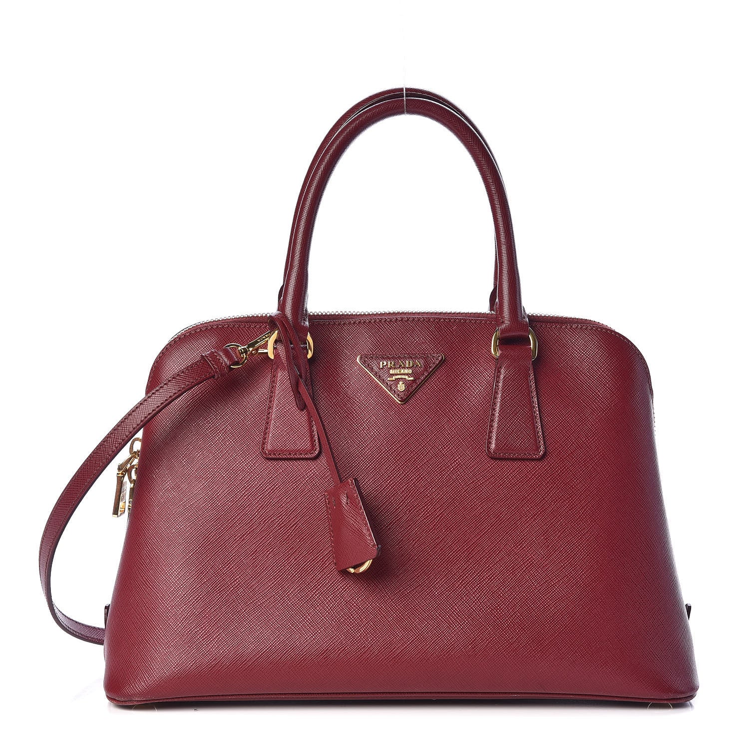 Prada Saffiano Lux Medium Promenade Tote Cherry 1 of 14